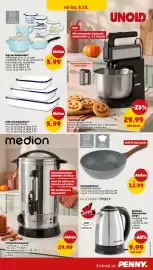 PENNY Prospekt woche 41 Seite 25: Medion Heißgetränkespender €29,99, Edelstahl-Wasserkocher €9,99
