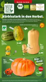PENNY Prospekt woche 41 Seite 8: NATURGUT Deutscher Bio-Hokkaidokürbis €1,29, NATURGUT Deutscher Bio-Butternutkürbis €1,99