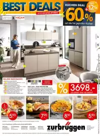 Zurbrüggen Prospekt Seite 40: Hähnchenschnitzel Pfifferling €8,50, Kaiserschmarrn mit Apfelmus €5,90