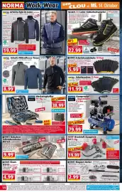 Norma Prospekt woche 42 Seite 14: Arbeits-Mikrofleece-Troyer für Herren €8,99, WORK S1 Leder-Sicherheitsstiefel €22,99