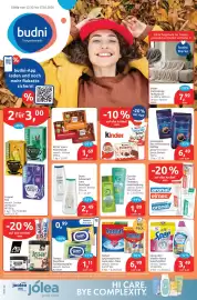 Budni Prospekt woche 42 Seite 1: Garnier Fructis Shampoo oder Spülung €1,89, Ritter Sport Nussklasse €1,69