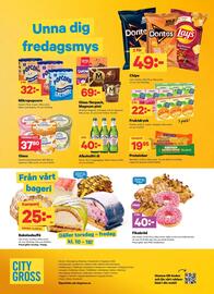 City Gross reklamblad Sida 14: Peroni alkoholfri öl €40,00, Mikropopcorn €32,00