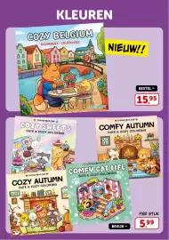 Boekenvoordeel folder Pagina 2: Comfy cat life cute & cozy coloring €5,99, Cozy Belgium kleurboek - coloriages €15,95