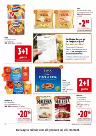 Colruyt folder Pagina 10: Elvea pizza tomatenbasis €3,38, Zwan volledig assortiment €11,37