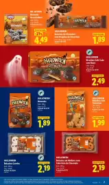 Folheto Lidl semana 41 Página 7: Halloween Bolachas com Chocolate €1,99, HALLOWEEN Biscoitos Soft-Cake com Maçã €2,49