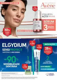 Folheto Auchan Página 19: Elgydium - escova: clinic média 20/100 €5,33, Avène - sérum: hyaluron procedure peeling €44,77