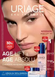 Folheto Auchan Página 32: Uriage - creme rosto age lift r3 noite €30,20, Uriage - serum age absolu microrredensif €35,99