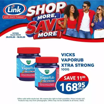 Link Pharmacy (valid until 18-10)