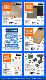 GAMMA folder week 41 Pagina 13: Plintenbundel €32,99, Bosch 18V accuboormachine EasyDrill Systeembox €99,99