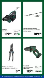 GAMMA folder week 41 Pagina 39: Bosch 18V telescopische heggenschaar UniversalHedge €109,00, Gardena tuinruimer €119,00