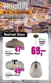 Hornbach folder Pagina 53: EGLO Plafondlamp "Mogano" €47,95, EGLO Hanglamp "Espinal" 12281558 €69,00