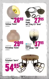 Hornbach folder Pagina 54: EGLO Dimbare E27-ledlamp "T180" €37,95, Calex pendel met fitting e27 "brons" €27,95