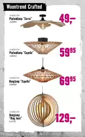 Hornbach folder Pagina 55: Chericoni Hanglamp Ring Hout €129,00, Chericoni Hanglamp "Capello" €69,95