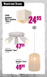 Hornbach folder Pagina 59: Calex Oplaadbare USB-C-Wandlamp "Volterra" €24,95, Chericoni Plafondspot Spero €47,95