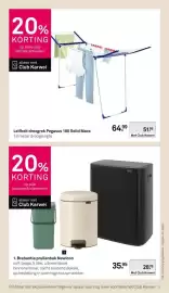 Karwei folder week 41 Pagina 41: Leifheit droogrek Pegasus 180 Solid Maxx €51,99, Brabantia prullenbak Newlcon €28,76