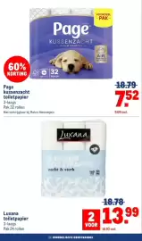 Makro folder Pagina 12: Luxana toilet papier €13,99, Page kussenzacht toiletpapier €7,52