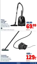 Makro folder Pagina 21: Techweise stoomreiniger €129,00, Philips stofzuiger met zak €69,99