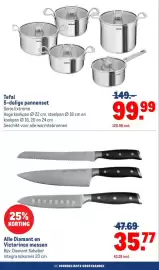 Makro folder Pagina 28: Tefal 5-delige pannenset €99,99, Diamant en Victorinox messen €35,77