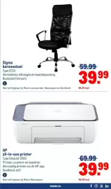 Makro folder Pagina 35: Sigma bureaustoel €39,99, HP all-in-one printer €39,99
