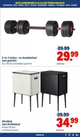 Makro folder Pagina 43: Afvalbak met drukdeksel €34,99, 2-in-1 halter- en dumbbellset met gewicht €29,99