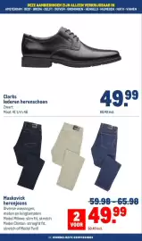 Makro folder Pagina 46: Clarks lederen herenschoen €49,99, Maskovick herenjeans €49,99