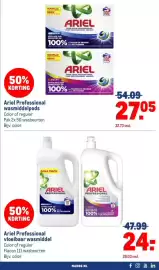 Makro folder Pagina 5: Ariel Professional vloeibaar wasmiddel €24,00, Ariel Professional wasmiddelpods €27,05