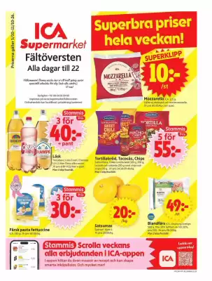 ICA Supermarket reklamblad (giltig till och med 11-10)