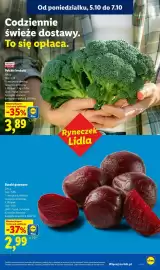 Lidl gazetka tydzień 41 Strona 35: Brokuły polskie Ryneczek Lidla €3,89, Buraki gotowane Ryneczek Lidla €2,99