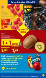 Lidl gazetka tydzień 41 Strona 39: Winogrona ciemne luzem Ryneczek Lidla €5,99, Kiwi Gold Ryneczek Lidla €1,74