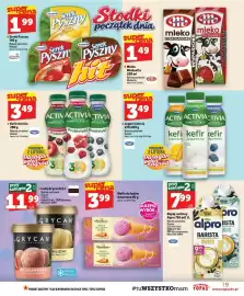 Topaz gazetka tydzień 41 Strona 19: Kefir Activia wiśnia jabłko €3,49, Napój roślinny Alpro Barista owies €7,99