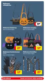 Kruidvat folder Pagina 50: Halloween schoudertas €7,99, Halloween handschoenen €1,99