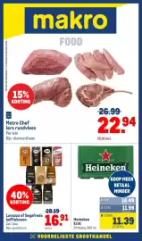 Makro folder | Food Pagina 1: Heineken krat €11,39, Lavazza of Segafredo koffiebonen €16,91