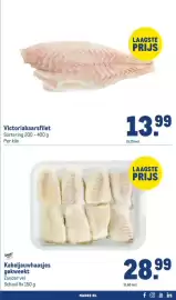 Makro folder | Food Pagina 13: Smart Chef Kabeljauwhaasjes gekweekt €28,99, Victoriabaarsfilet €13,99