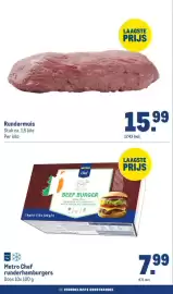 Makro folder | Food Pagina 6: Metro Chef runderhamburgers €7,99, Rundermuis €15,99