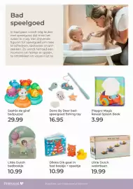 Prenatal folder Pagina 62: Dikkie Dik gaat in bad boekje + speeltje €10,99, Little Dutch waterbaan €19,99