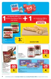 Carrefour folder Pagina 4: Chocoladetabletten, repen, smeer pasta en Melo Cakes Milka €4,14, Smeer pasta Bonne Maman €4,69