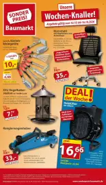 Sonderpreis Baumarkt Prospekt woche 41 Seite 1: Rangierwagenheber €33,00, XXL-Vogelfutterstation im Antik-Look €7,77