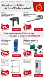Sonderpreis Baumarkt Prospekt woche 41 Seite 2: Reifenregal €25,00, BOSCH Schlagbohrmaschine UniversalImpact 730 €49,00