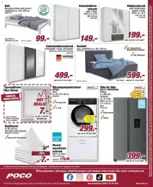 Poco Prospekt woche 41 Seite 24: Boxbett grau €599,00, Schwebetüren-schrank €149,00