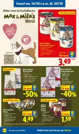 Lidl folder week 42 Pagina 20: Mila's world kattenbrokjes €3,89, Mila's world paté of brokjes €1,59