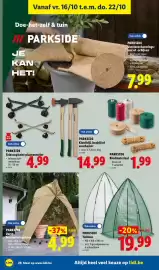 Lidl folder week 42 Pagina 28: Tuinkas €19,99, Parkside vorstbeschermingshoes €4,99