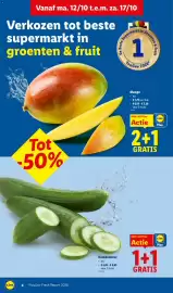 Lidl folder week 42 Pagina 4: Komkommer €0,89, Mango €5,37
