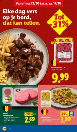 Lidl folder week 42 Pagina 6: Kippenreeppjes €3,99, Hybride rundhamburger €2,69