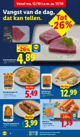 Lidl folder week 42 Pagina 8: Pangasius gemarineerd €3,99, Kabeljauwburger XXL €5,49