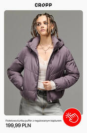 Cropp gazetka Strona 10: Fioletowa kurtka puffer z regulowanym kapturem €199,99
