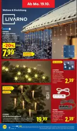 Lidl Prospekt woche 43 Seite 12: LIVARNO LED-Weihnachtsbaumkerzen €19,99, LIVARNO LED-Lichterkette €2,39