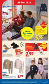 Lidl Prospekt woche 43 Seite 7: LUPILU Fleece-Pyjama €5,99, ESMARA Lammfell-Hausschuhe €14,99