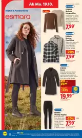 Lidl Prospekt woche 43 Seite 8: ESMARA Oversize-Flanellbluse €7,99, ESMARA Mantel €19,99