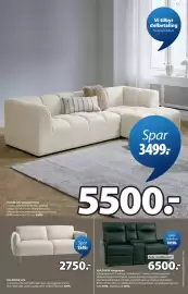 JYSK kundeavis Side 17: ABILDSKOV sofagruppe €6.500,00, ALLESE sofa med sjeselong €5.500,00