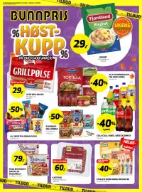 Bunnpris kundeavis uke 41 Side 1: Eldorado mellombar €14,95, Billig middag kjøttdeig av storfe €60,00